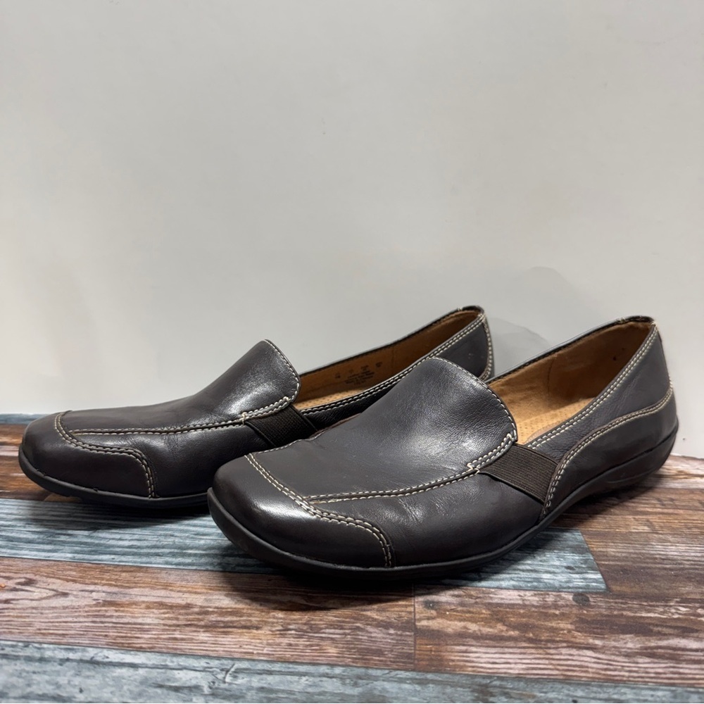 Women's Black Casual Slip-On Leather Loafers